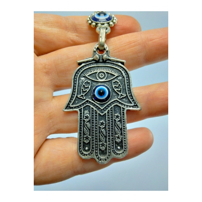 Nazar Boncuğu Anahtarlık Metal Fatıma/hamse Eli Hediyelik Aksesuar