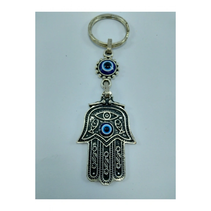 Nazar Boncuğu Anahtarlık Metal Fatıma/hamse Eli Hediyelik Aksesuar