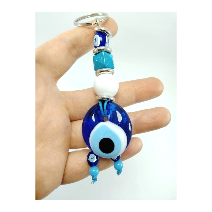 Nazar Boncuğu Anahtarlık El Yapımı Cam Hediyelik Aksesuar