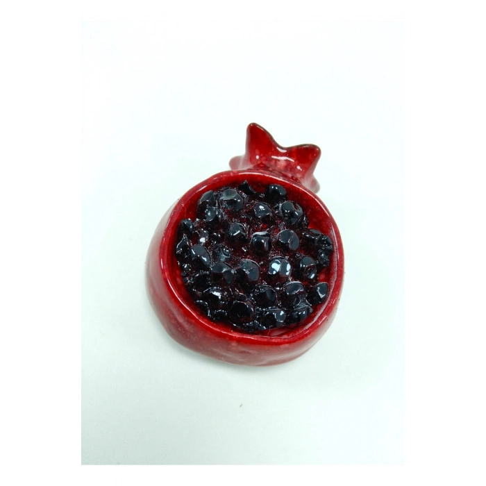 Kırmızı Nar Magnet Polyester Dekoratif Obje