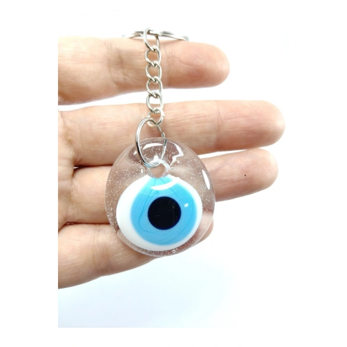 Saydam Nazar Boncuğu Anahtarlık/dikiz Ayna Süsü El Yapımı Cam Hediyelik Aksesuar