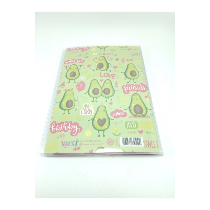Hediyelik Defter A5 Boy Simli Ve Sulu Şeffaf Avokado Temalı Defter Okula Başlangıç Hediyesi