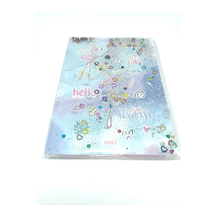 Hediyelik Defter A5 Boy Simli Ve Sulu Şeffaf Flamingo Temalı Defter Okula Başlangıç Hediyesi
