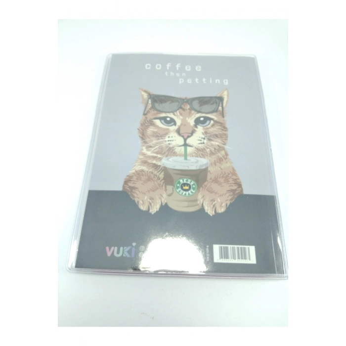 Hediyelik Defter A5 Boy Simli Ve Sulu Şeffaf Kedi Temalı Defter Okula Başlangıç Hediyesi