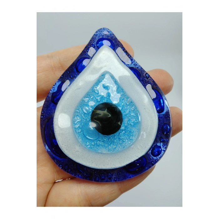Cam Nazar Boncuklu Su Damlası Magnet El Yapımı Hediyelik Eşya 6x7 Cm