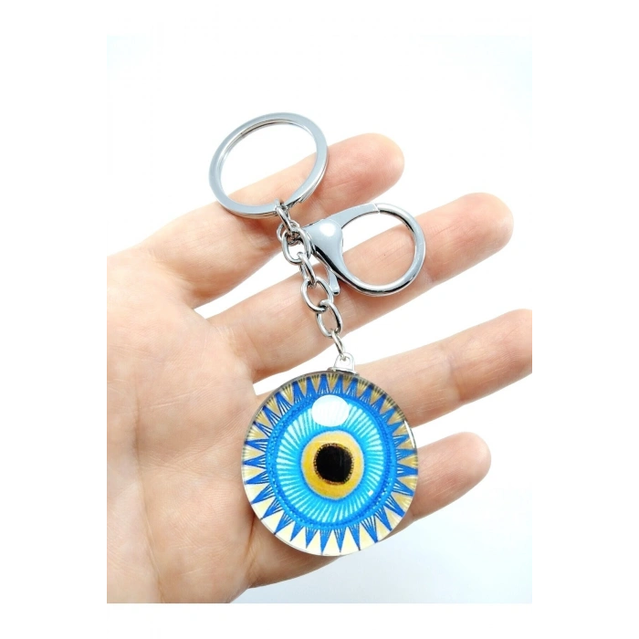Nazar Boncuğu Çift Taraflı Anahtarlık / Araba Dikiz Ayna Süsü Hediyelik Aksesuar