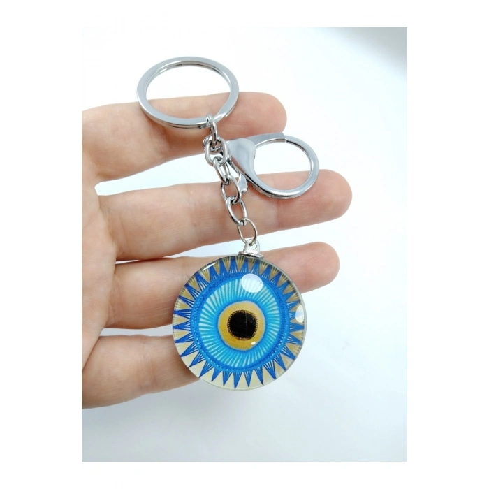 Nazar Boncuğu Çift Taraflı Anahtarlık / Araba Dikiz Ayna Süsü Hediyelik Aksesuar
