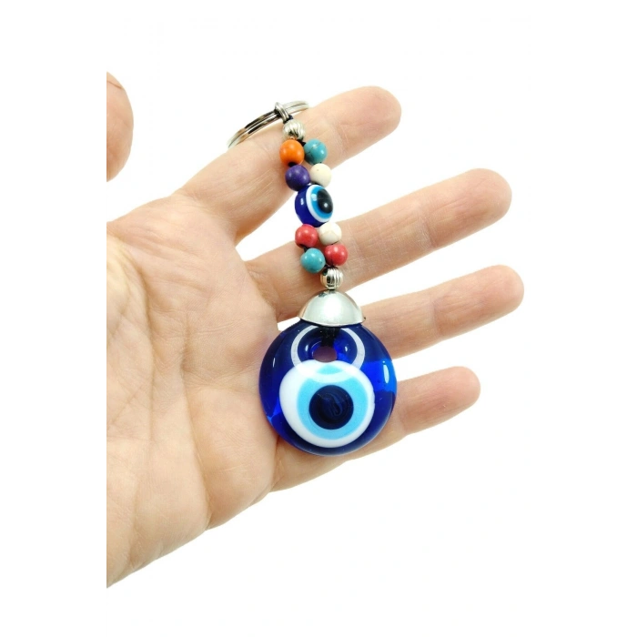Boncuklu Nazar Boncuğu Anahtarlık El Yapımı Cam Hediyelik Aksesuar