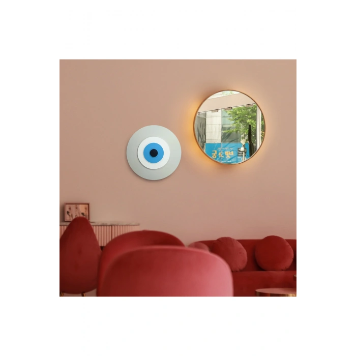 Minimalist Deniz Kabuğu Nazar Boncuğu El Yapımı Ahşap Büyük Nazarlık 25 Cm Hediyelik Eşya
