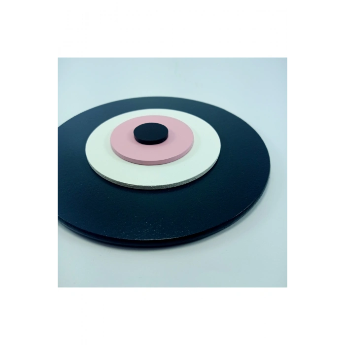 Minimalist Siyah Nazar Boncuğu El Yapımı Ahşap Büyük Nazarlık 20 Cm Hediyelik Eşya