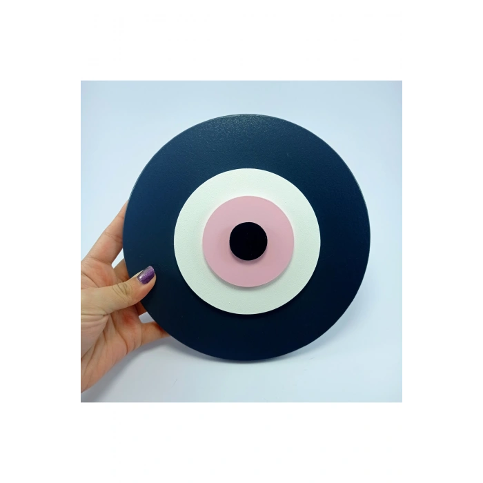 Minimalist Siyah Nazar Boncuğu El Yapımı Ahşap Büyük Nazarlık 20 Cm Hediyelik Eşya
