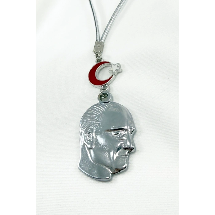 Mustafa Kemal Atatürk Ay Yıldız Araba Dikiz Ayna Süsü / M. K. Atatürk Hediyelik Araba Süsü