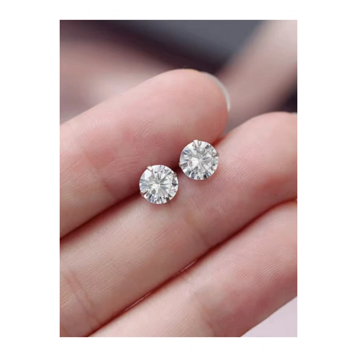 316L Cerrahi Çelik Zirkon Tektaş Unisex Küpe 6mm