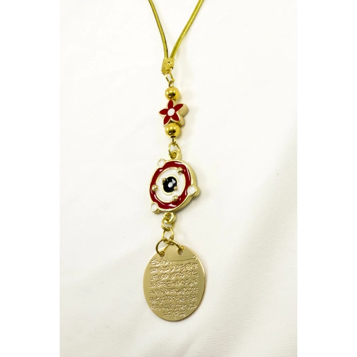 Lotus Çiçeği Gezegenli Metal Ayetel Kürsi Araba Dikiz Ayna Süsü, Gold Renkli