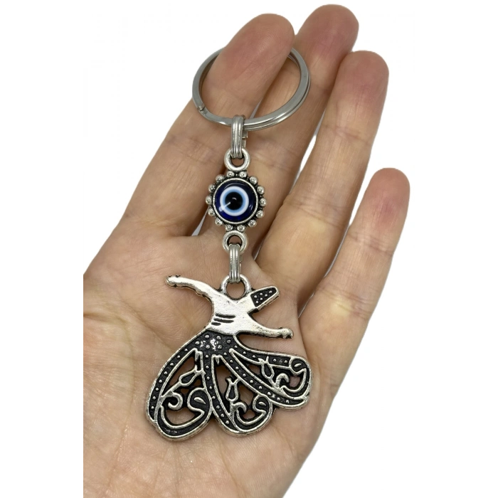 Eskitme Semazen Tasarımlı Nazarlı Anahtarlık, Hediyelik Semazen Anahtarlık