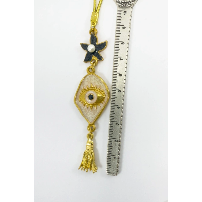 Deniz Yıldızı Metal Püsküllü Göz Dikiz Ayna Süsü, Metal Lineart Göz Figürü Tarz Yeni Araba Hediyesi