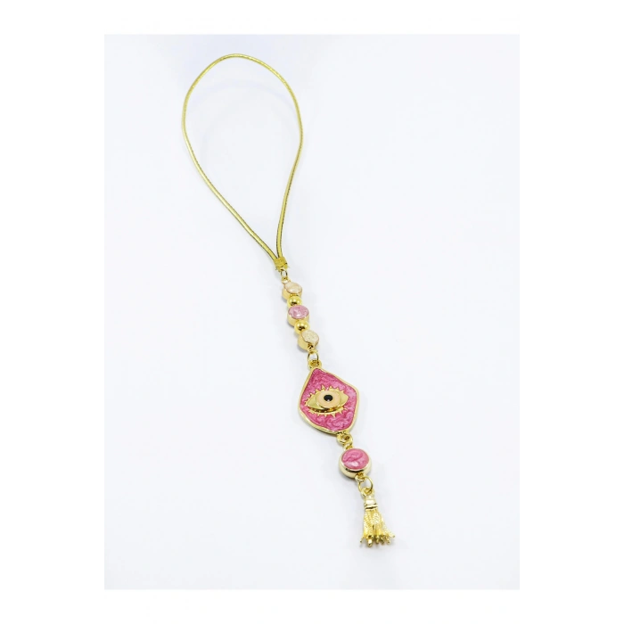 Pastel Pembe Nazar Boncuğu Araba Dikiz Ayna Süsü, Yeni Araba Süsü