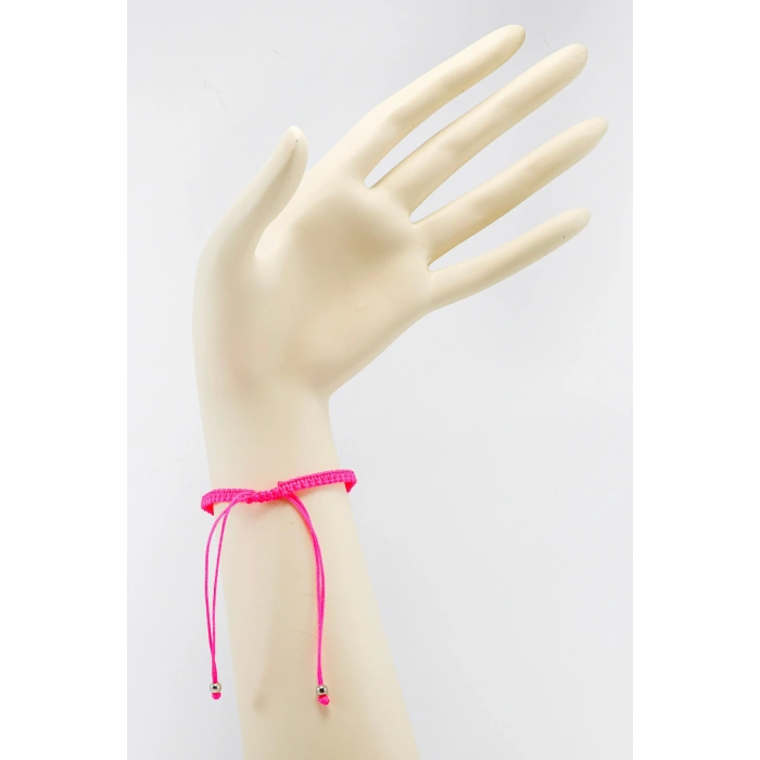 Pembe Renkli Asansörlü Gümüş Zirkon Taşlı Nazar Bileklik, Hediyelik Bileklik