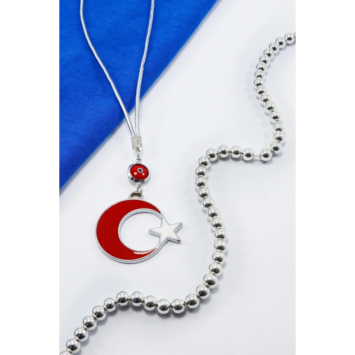 Çerçeveli Nazar Boncuklu Ay Yıldız Araba Dikiz Ayna Süsü, Yeni Araba Hediyesi