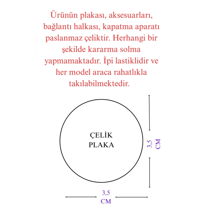El Yapımı Cam Nazar Boncuklu Komple Paslanmaz Çelik Ayetel Kürsi Felak Nas İhlas Oto Ayna Süsü