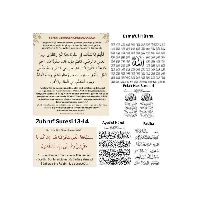 Suni Deri Küçük Çanta Sefere Çıkarken Okunacak Dualar Araba Dikiz Ayna Süsü