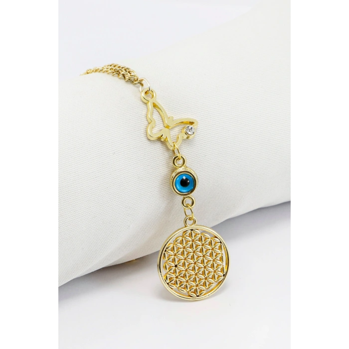 Gold Renkli Parlak Taşlı Kelebek Lotus Çiçekli Araba Dikiz Ayna Süsü, Yeni Araba Hediyesi