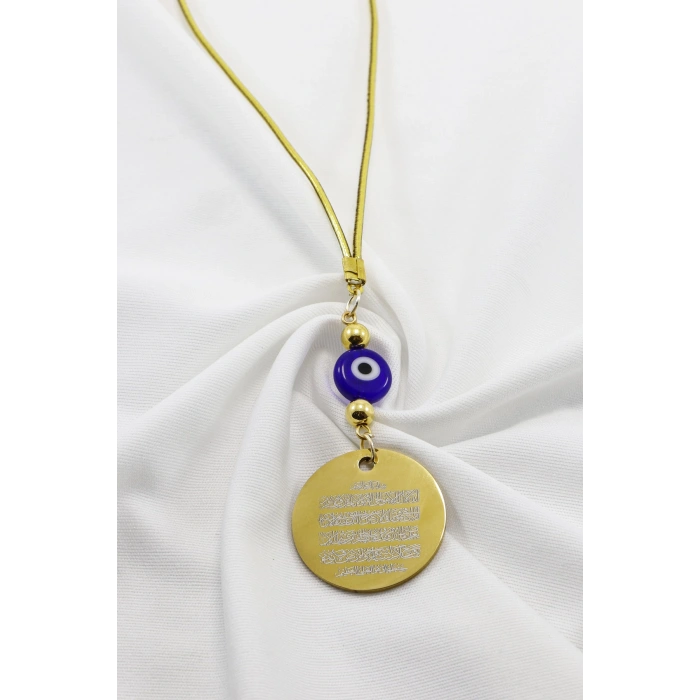 Gold Renkli Zikr-i Şerif Ayetel Kürsi Araba Dikiz Ayna Süsü, Yeni Araba Hediyesi