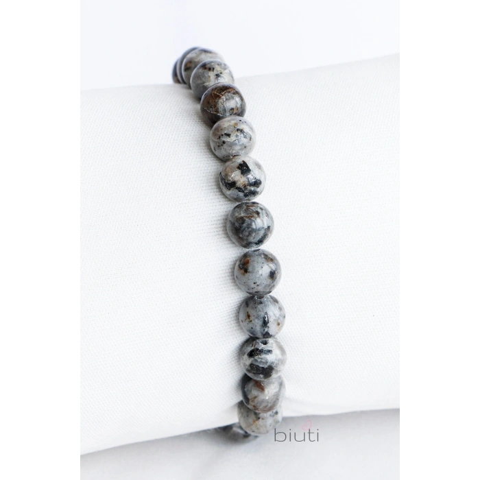 LAbradonit Doğal Taşlı Lastikli Bileklik 8mm Hediyelik El Yapımı Aksesuar