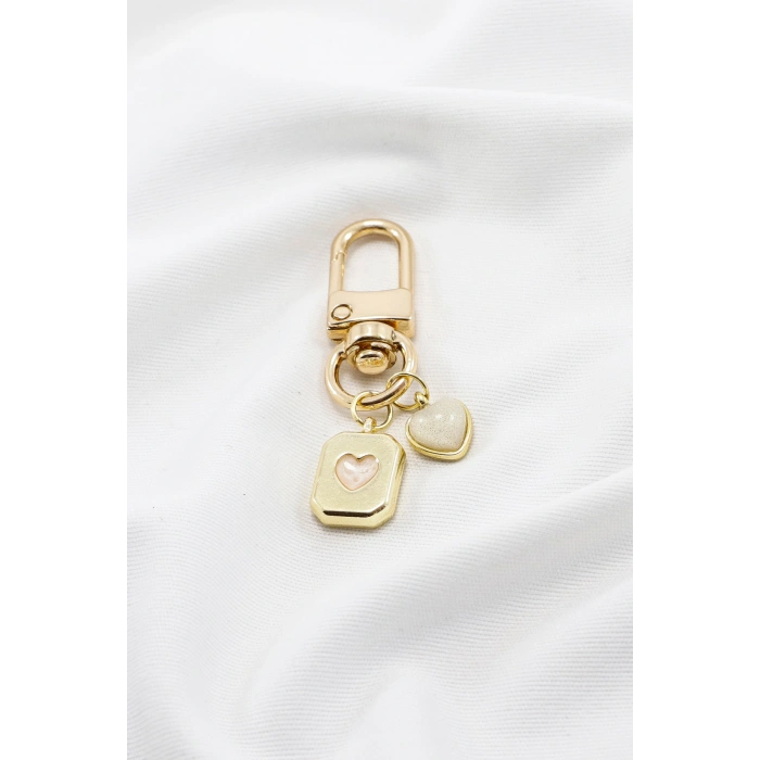 Mineli Metal Kalpli Klipsli Cüzdan Süsü Charm Çanta Süsü Anahtarlık Gold Renkli