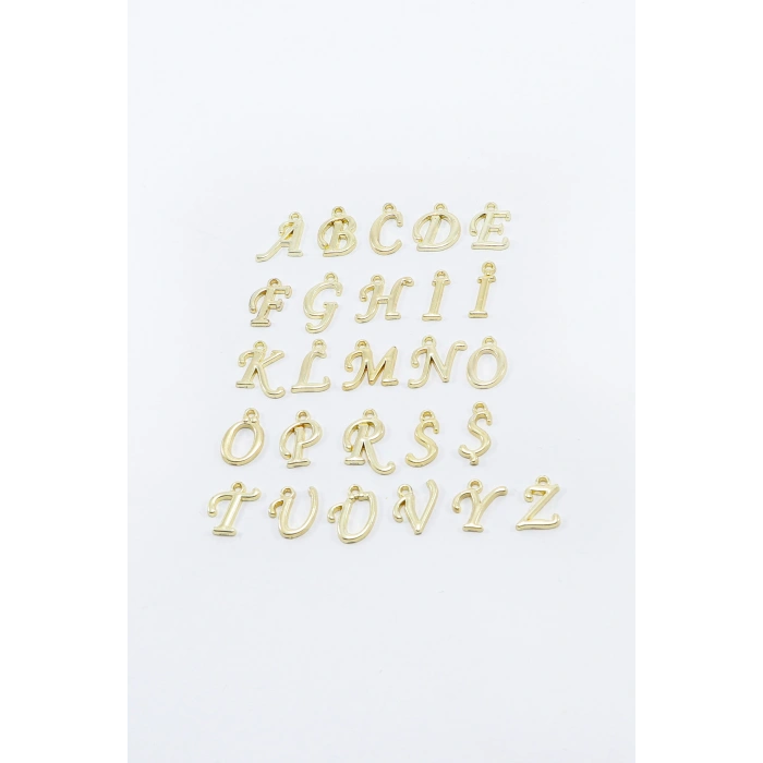Metal B Harfi Ajurlu Kalp Klipsli Cüzdan Süsü Charm Gold Renkli Çanta Süsü Kişiselleştirilebilir