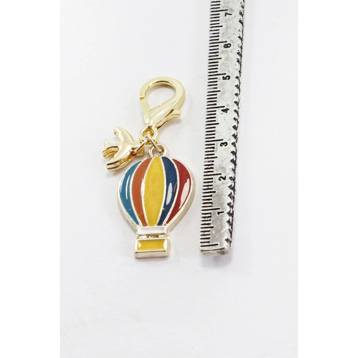 Minik Kırlangıç Metal Renkli Uçan Balon Klipsli Cüzdan Çanta Fermuar Süsü Charm