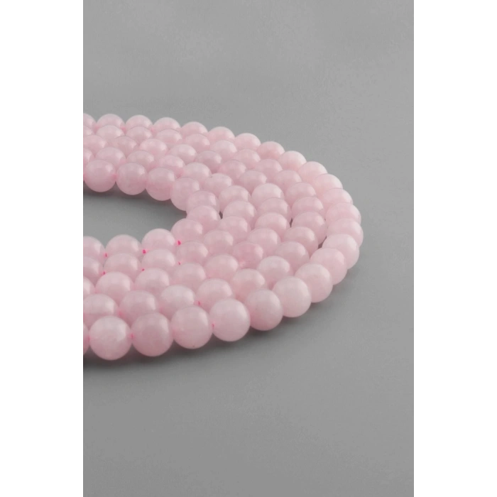 Kuvars Taşı Doğal Taş Parlak Pembe Küre Kesim 8mm Dizi (aa)