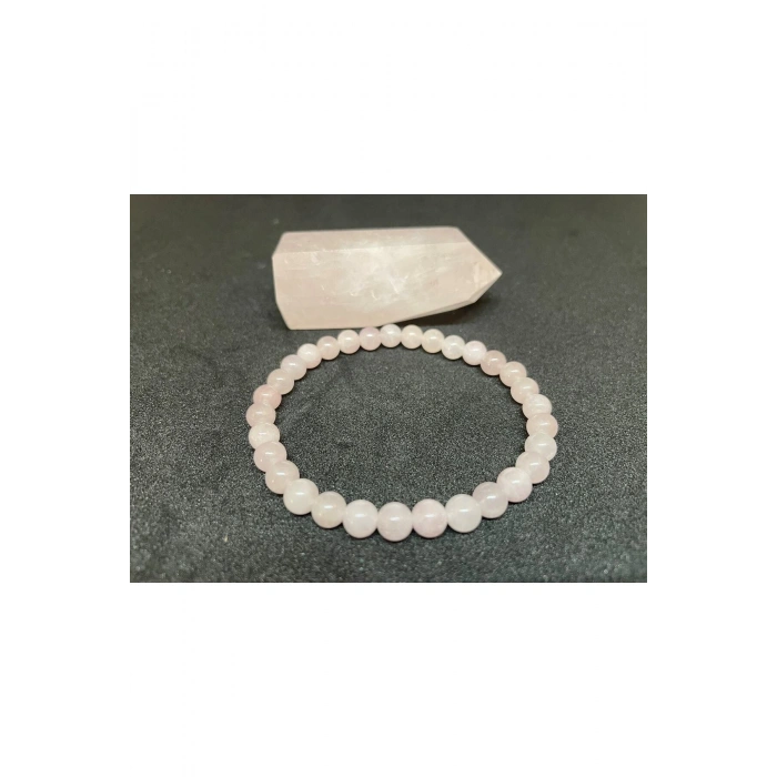 Doğal Taş Pembe Kuars Bileklik 6mm