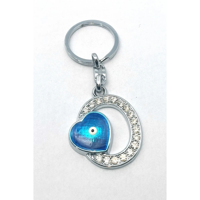 Metal Kristal Taşlı Harf Anahtarlık , O Harfi