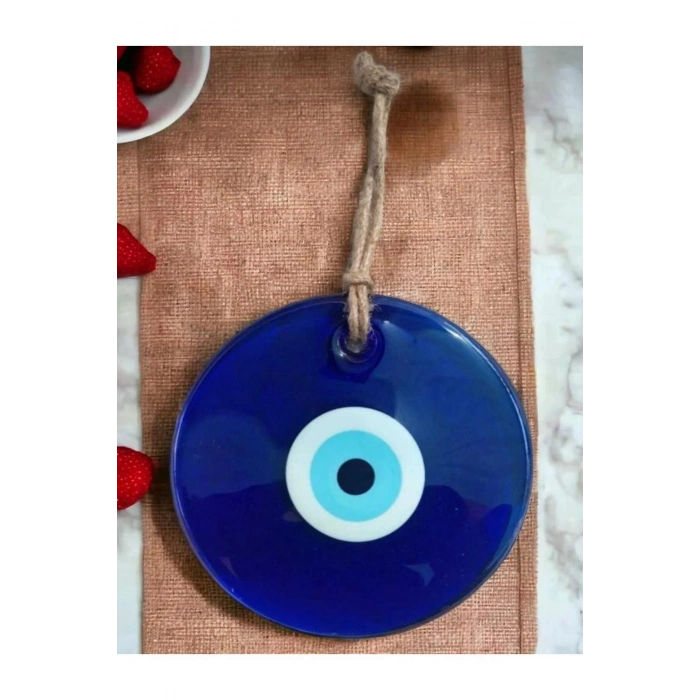 Nazar Boncuk 17-18cm Cam Nazar Boncuk Duvar Süsü Bahçe Ağaç Süsü Nazarlık Nazar Boncuğu