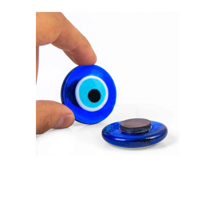 Küçük Boy Cam Nazar Boncuğu Magnet Metal Dolap Süsü