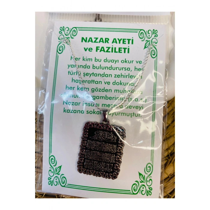 AYETEL KÜRSİ DUA YAZILI BAY KOLYE