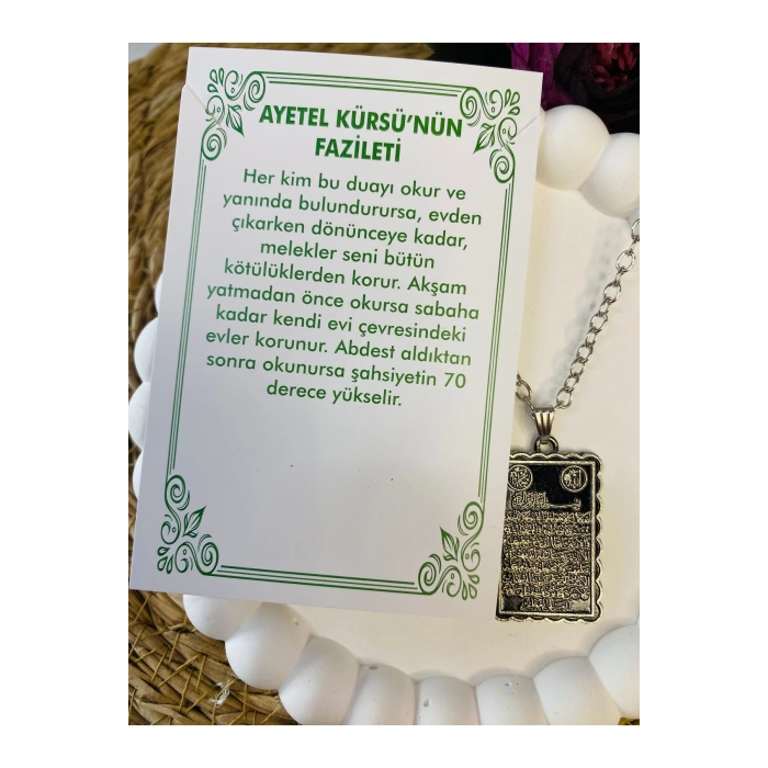 AYETEL KÜRSİ DUA YAZILI BAY KOLYE