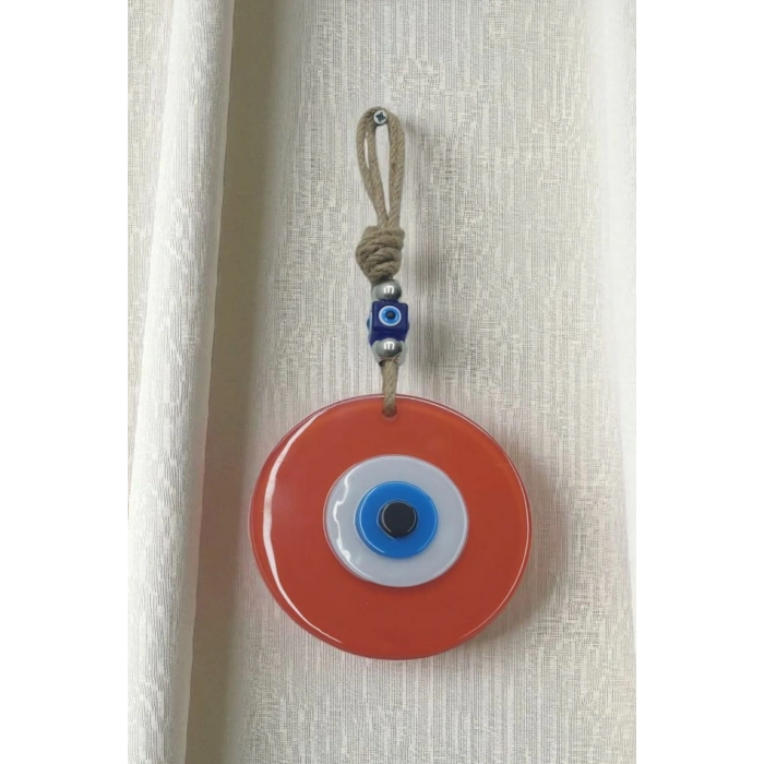 12cm Turuncu Nazar Boncuğu, Cam Nazar Boncuk Duvar Süsü, Nazarlık, Turuncu Nazar Boncuğu 12cm