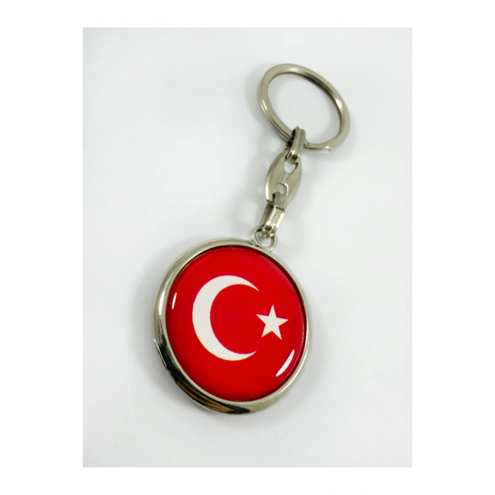 Gümüş Renk Halkalı Ay Yıldızlı Anahtarlık, Yeni Hediyelik Anahtarlık