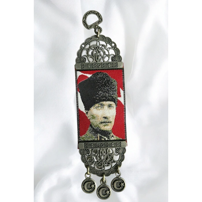 Nikel Kaplamalı M. Kemal Atatürk Salkım Duvar Süsü Hediyelik Dekor