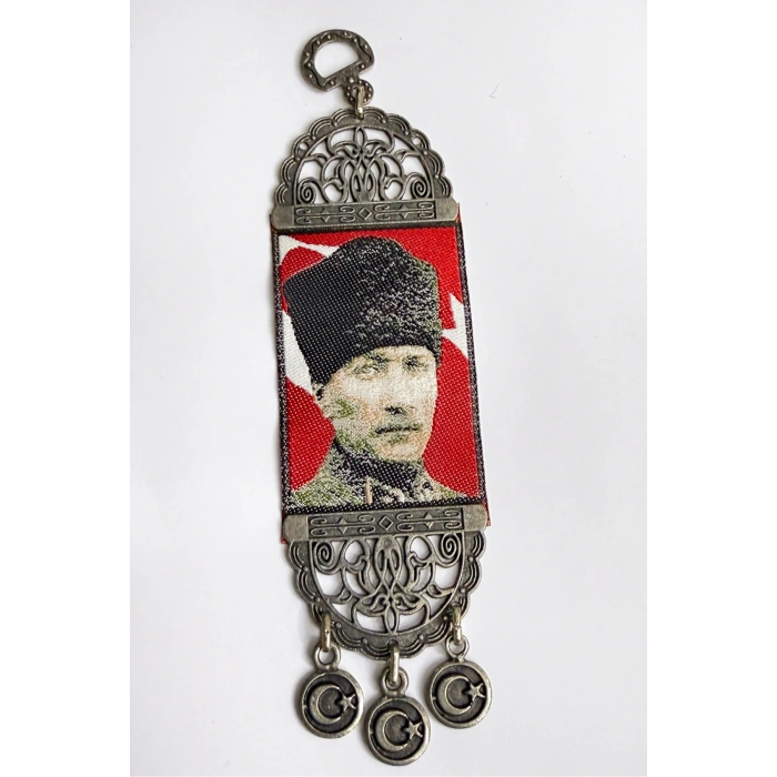 Nikel Kaplamalı M. Kemal Atatürk Salkım Duvar Süsü Hediyelik Dekor