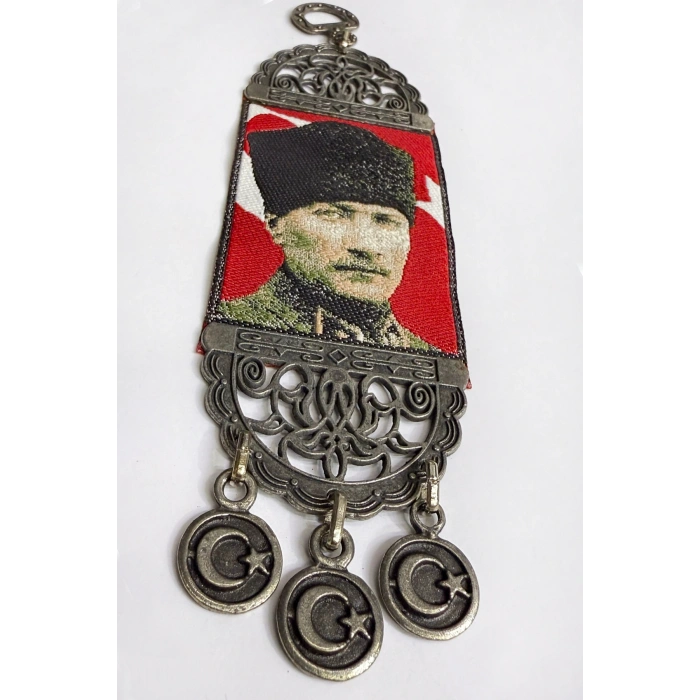 Nikel Kaplamalı M. Kemal Atatürk Salkım Duvar Süsü Hediyelik Dekor