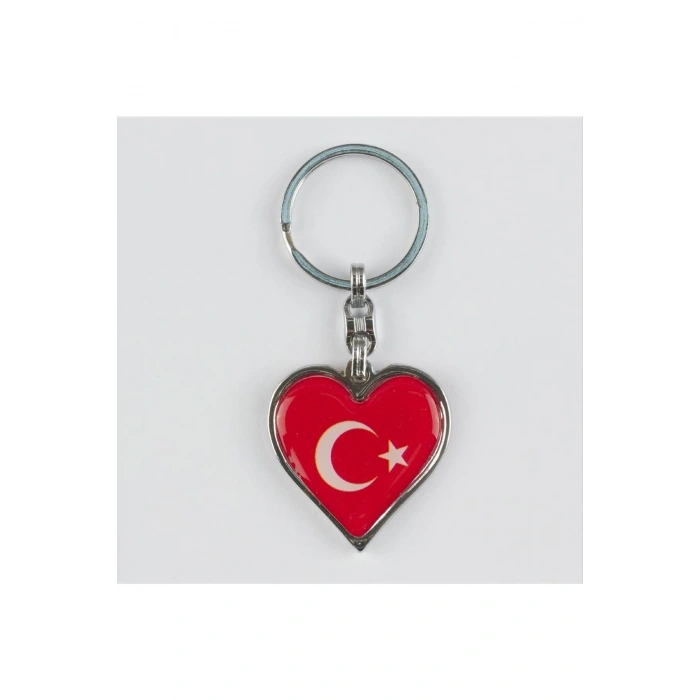 SPTRNS Ay Yıldız Kalp Figürlü (93644) Metal Anahtarlık-Kırmızı