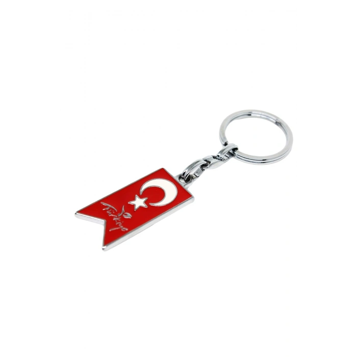 Gümüş Renk Halkalı Ay Yıldızlı Şekilli Anahtarlık, Hediyelik Çanta Süsü