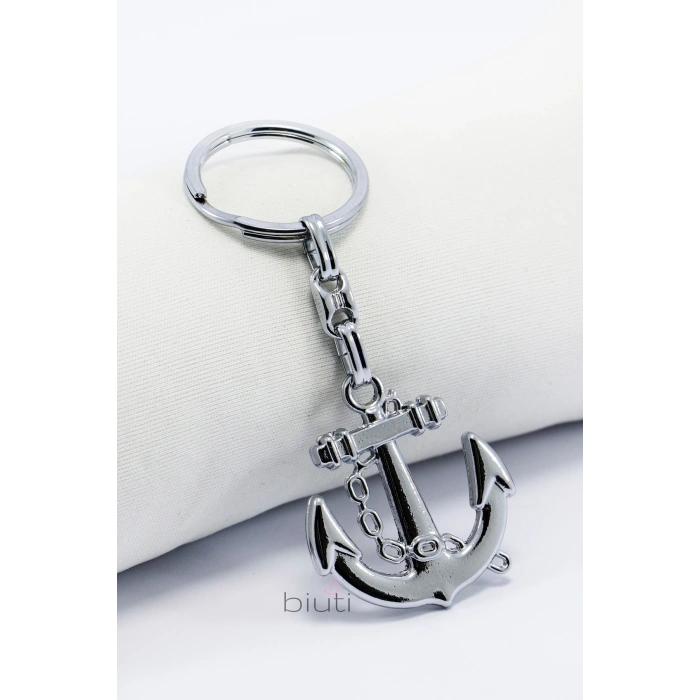 Gümüş Renkli Gemi Çapası Figürlü Anahtarlık, Hediyelik Çanta Süsü