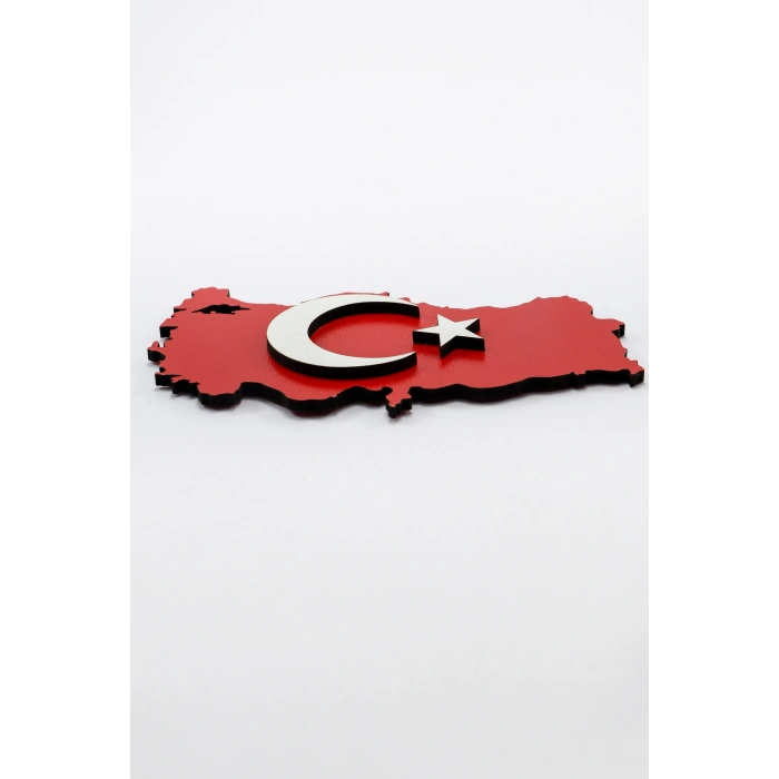 Ahşap Türk Bayrağı Türkiye Haritası Magnet, Bolluk, Hediyelik Aksesuar