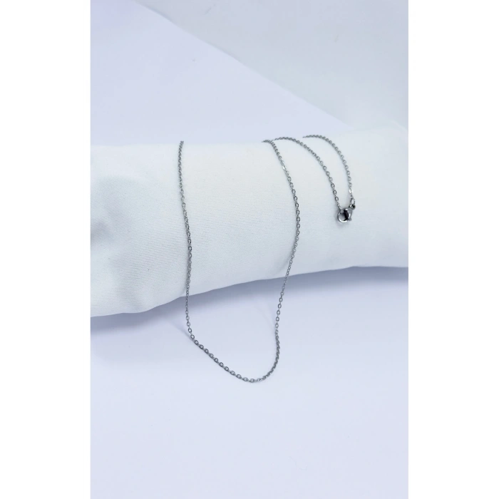 Gümüş Renkli 316L Paslanmaz Çelik Zincir 60 cm
