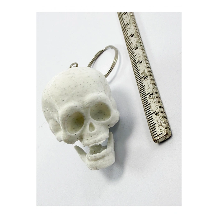 3D Kafatası Tasarımlı Clicker Anahtarlık, Hediyelik Çanta Süsü