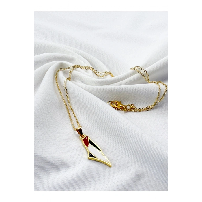 Gold Filistin Bayrağı Kolye, Hediyelik Kolye 45 cm